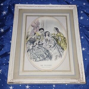 Antique French Ad Print Fashion Framed 8x10